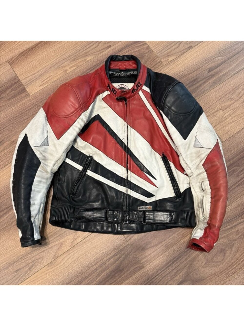 VTG HJC Riding Gear Padded Leather Jacket Size 48